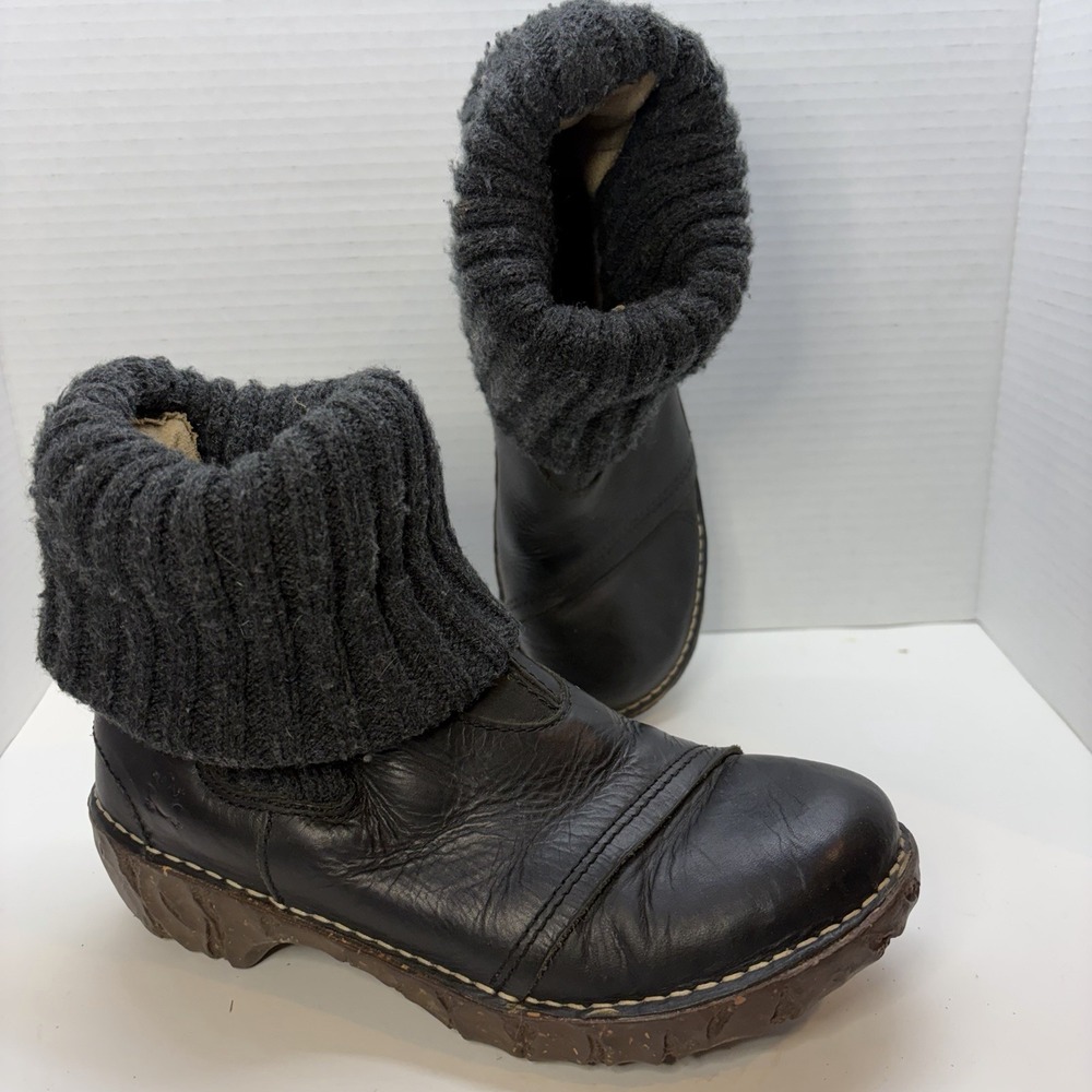 El Naturalista Women's  Ankle Boots‎ Size UE 38  USA 5 Excellent Condition Black